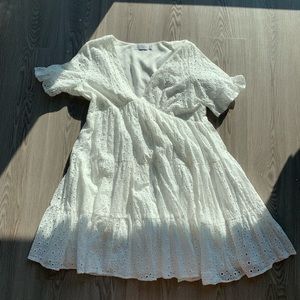 White Lace Flowy Dress, Size 10